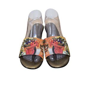 Icon Wearable Art Wedge Sandals Women Size 8 Wedge Sandals Hand Painted Slip On